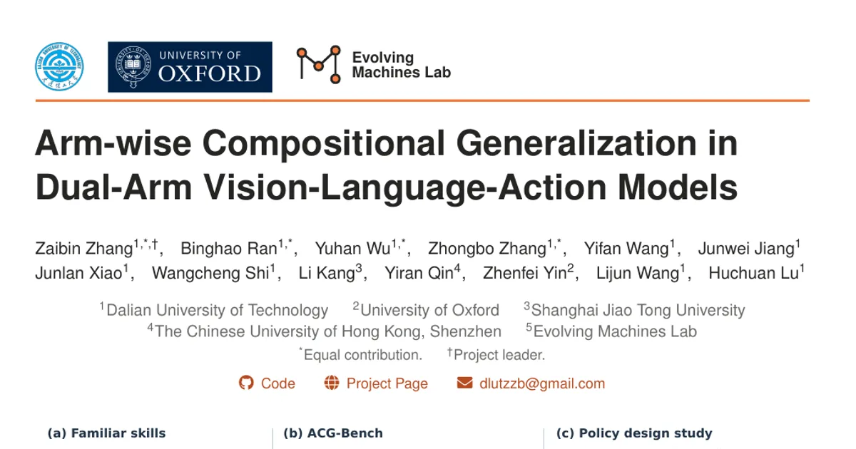 Arm-wise Compositional Generalization in Dual-Arm Vision-Language-Action Models