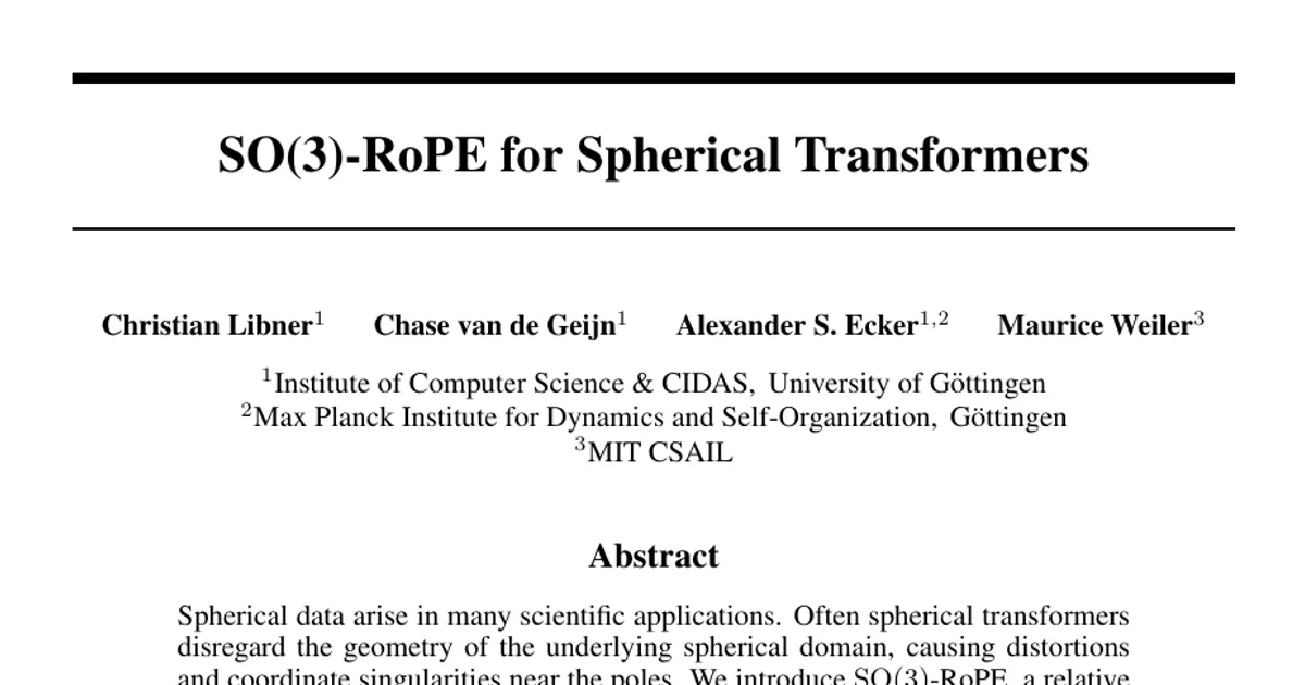SO(3)-RoPE for Spherical Transformers