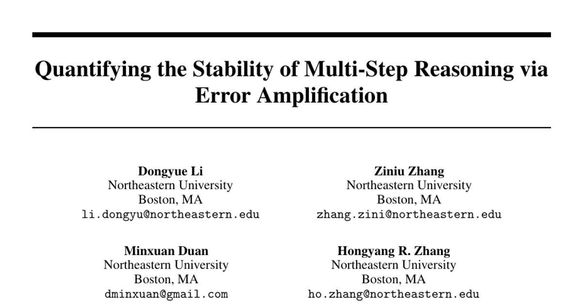 Quantifying the Stability of Multi-Step Reasoning via Error Amplification