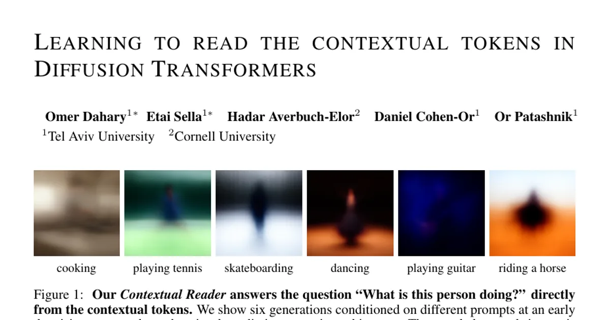 Learning to Read the Contextual Tokens in Diffusion Transformers