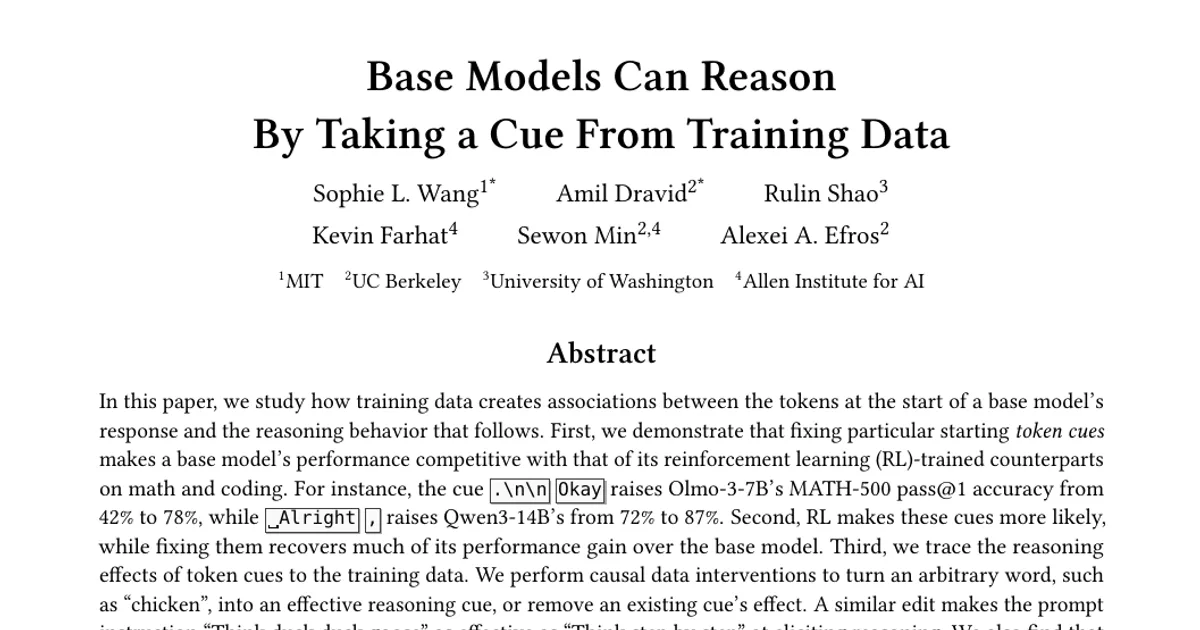 Base Models Can Reason By Taking a Cue From Training Data