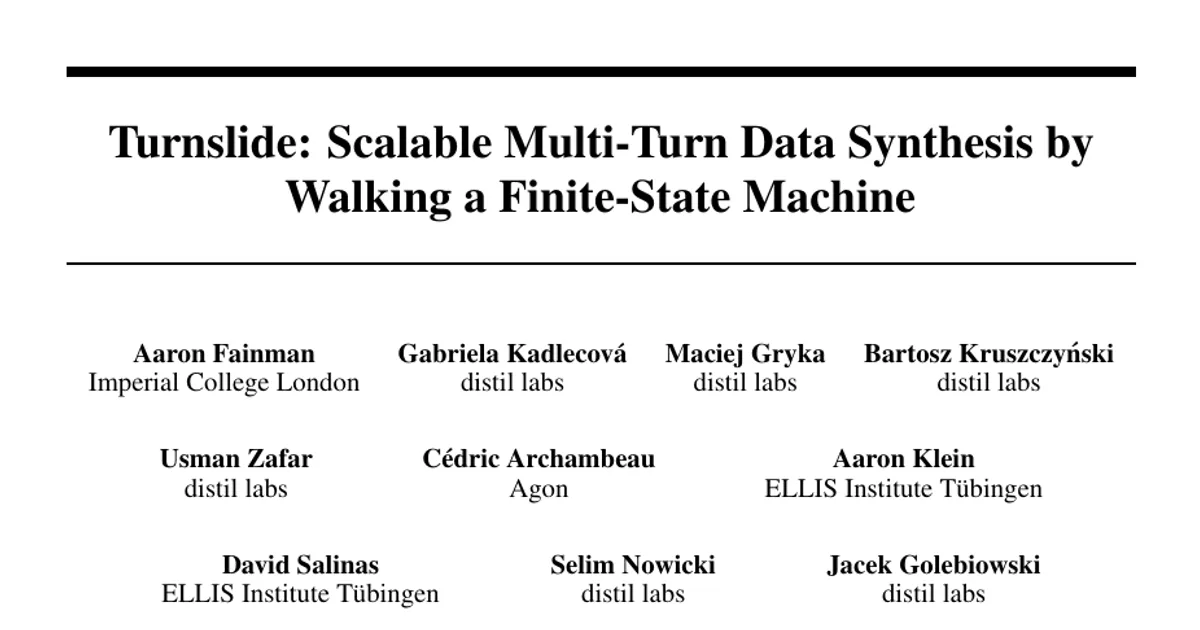 Turnslide: Scalable Multi-Turn Data Synthesis by Walking a Finite-State Machine