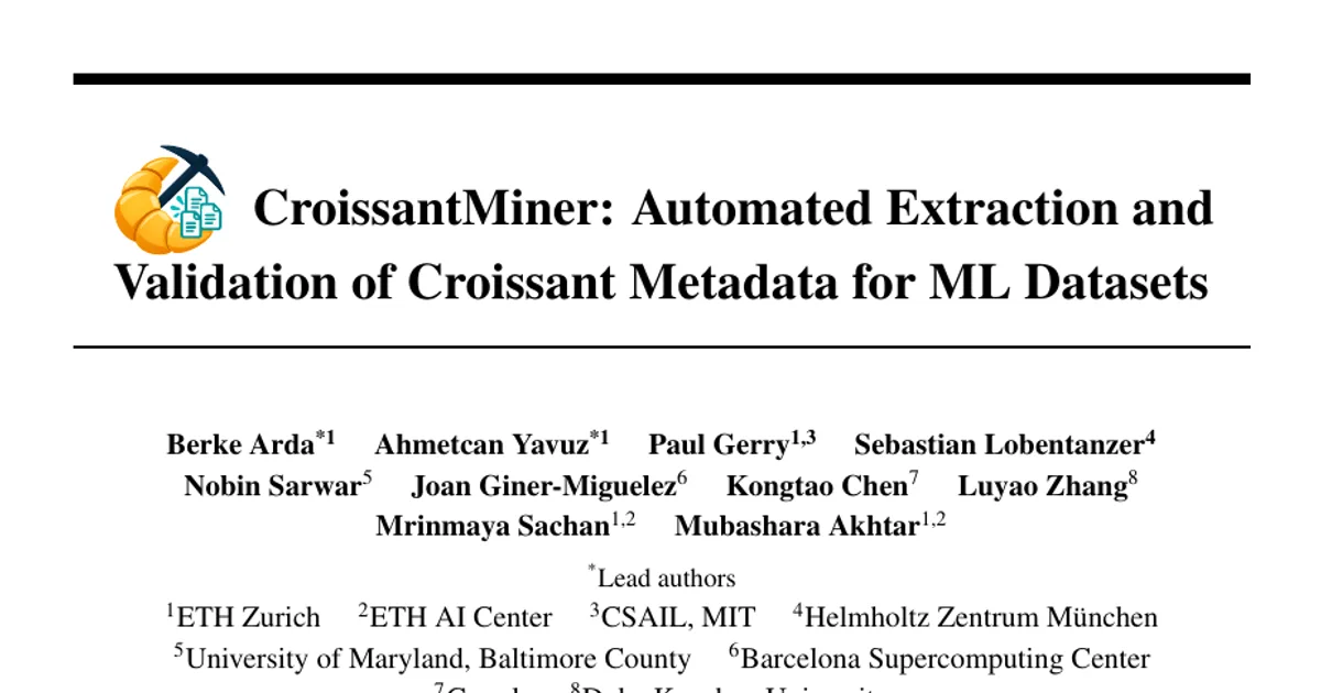 CroissantMiner: Automated Extraction and Validation of Croissant Metadata for ML Datasets