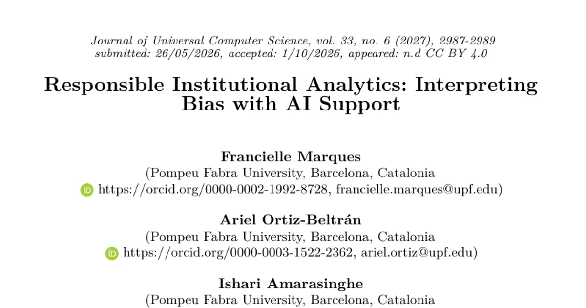 Responsible Institutional Analytics: Interpreting Bias with AI Support