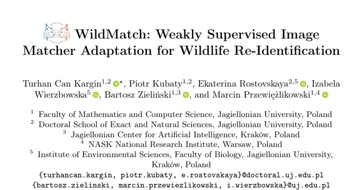 WildMatch: Weakly Supervised Image Matcher Adaptation for Wildlife Re-Identification