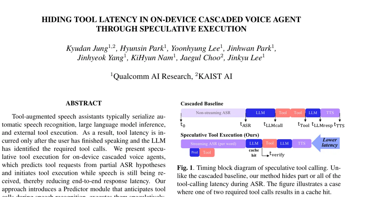 Hiding Tool Latency in On-Device Cascaded Voice Agent through Speculative Execution