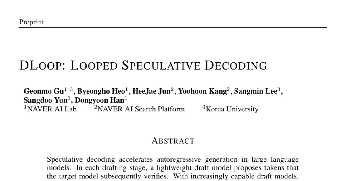 DLoop: Looped Speculative Decoding