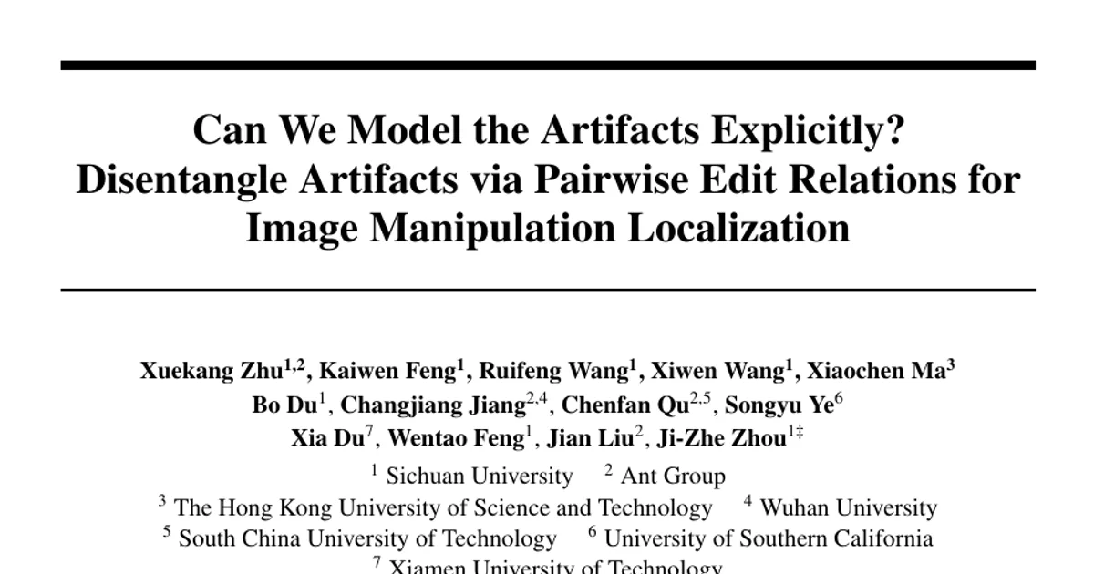 Can We Model the Artifacts Explicitly? Disentangle Artifacts via Pairwise Edit Relations for Image Manipulation Localization