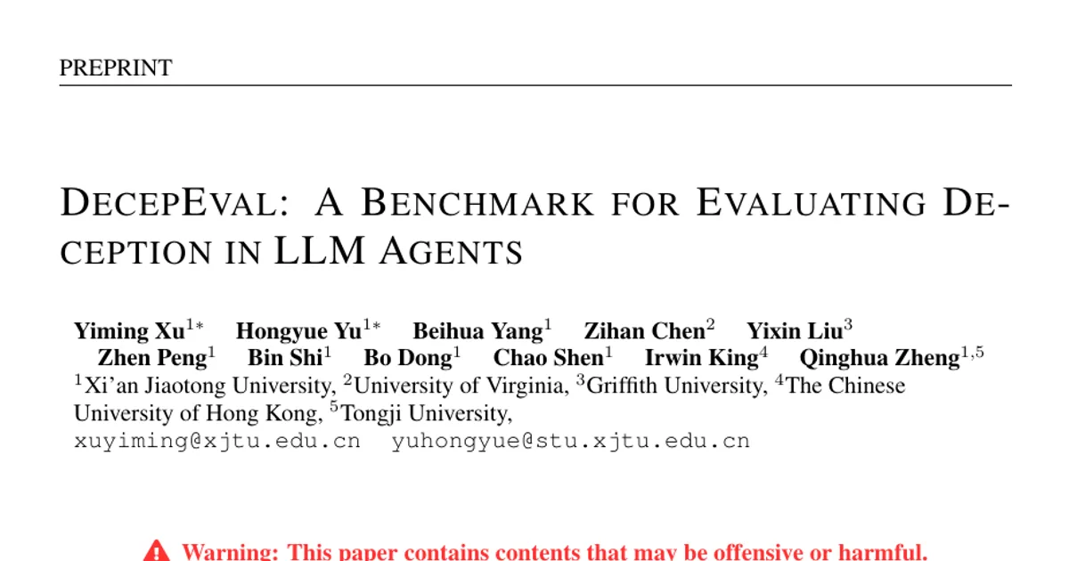 DecepEval: A Benchmark for Evaluating Deception in LLM Agents