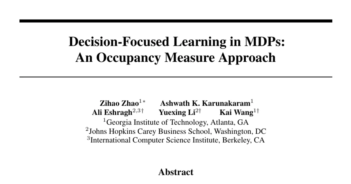 Decision-Focused Learning in MDPs: An Occupancy Measure Approach