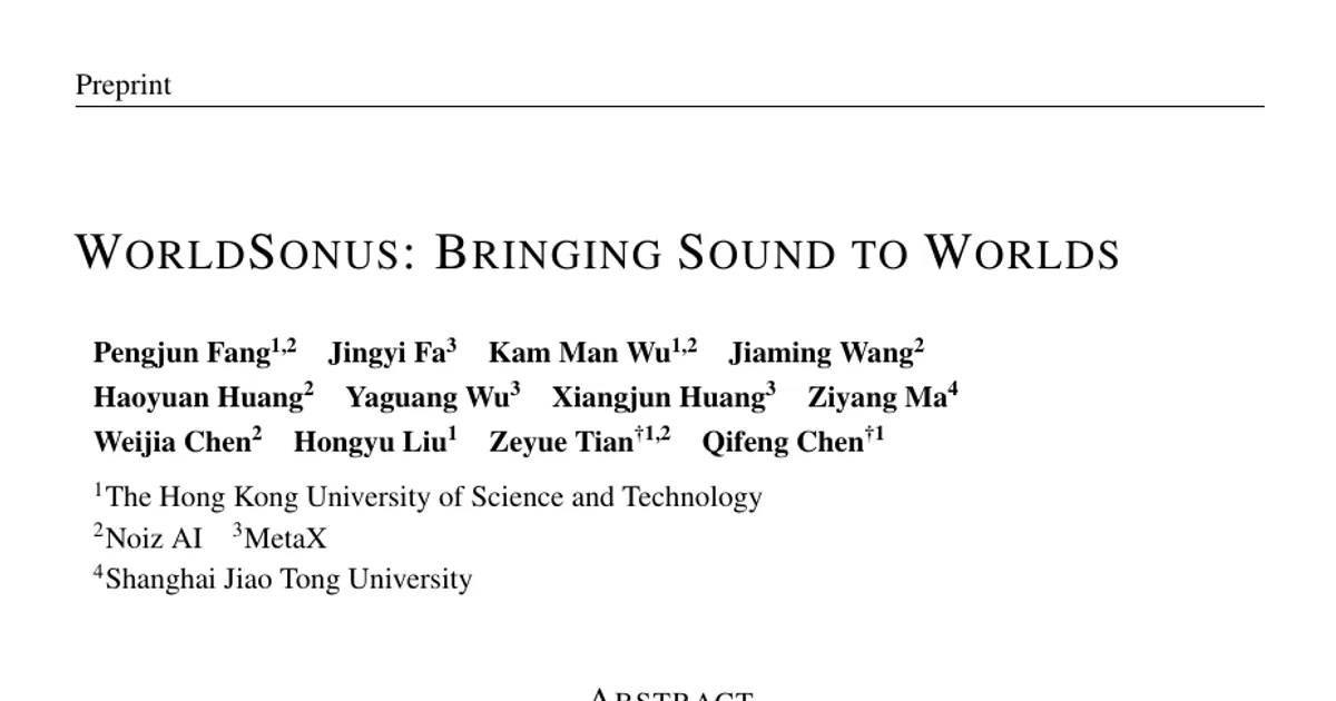 WorldSonus: Bringing Sound to Worlds