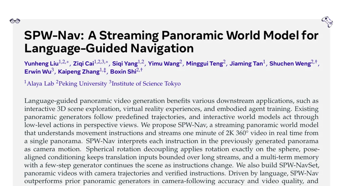 SPW-Nav: A Streaming Panoramic World Model for Language-Guided Navigation