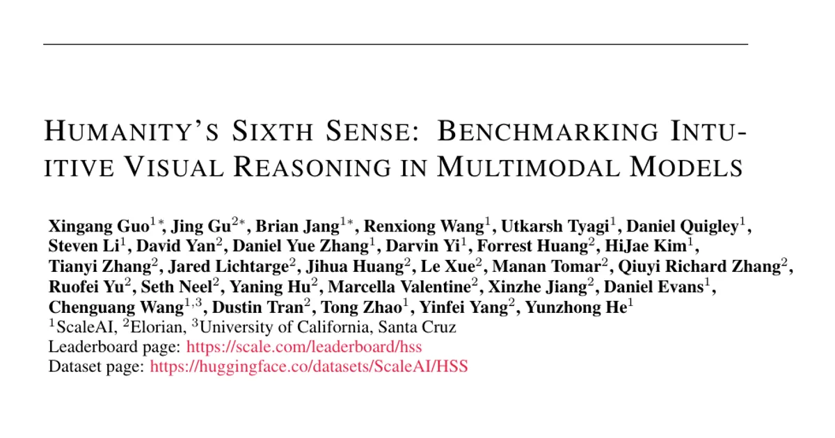 Humanity's Sixth Sense: Benchmarking Intuitive Visual Reasoning in Multimodal Models