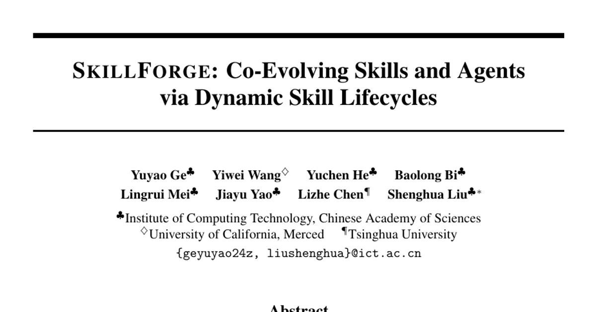 SkillForge: Co-Evolving Skills and Agents via Dynamic Skill Lifecycles