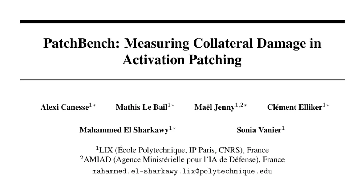 PatchBench: Measuring Collateral Damage in Activation Patching
