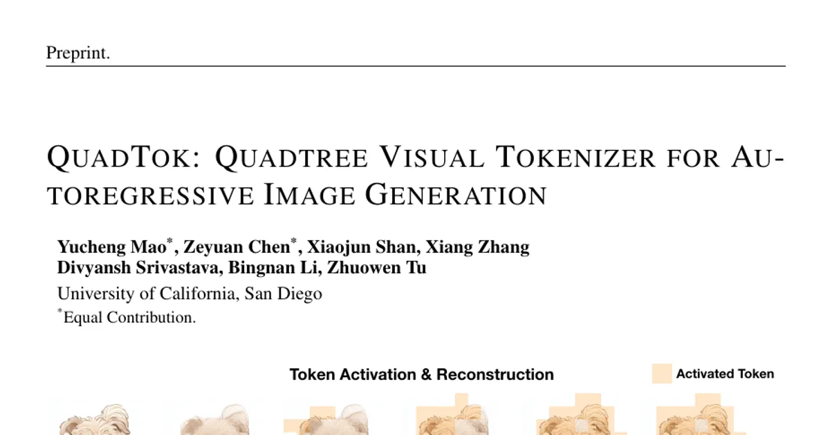 QuadTok: Quadtree Visual Tokenizer for Autoregressive Image Generation