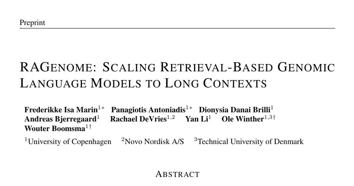 RAGenome: Scaling Retrieval-Based Genomic Language Models to Long Contexts
