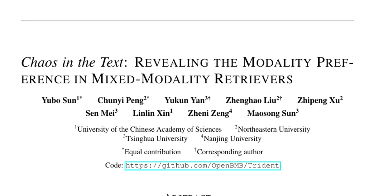 Chaos in the Text: Revealing the Modality Preference in Mixed-Modality Retrievers