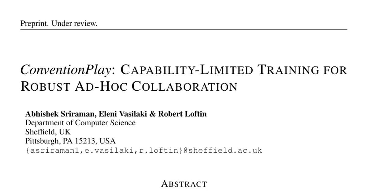 ConventionPlay: Capability-Limited Training for Robust Ad-Hoc Collaboration