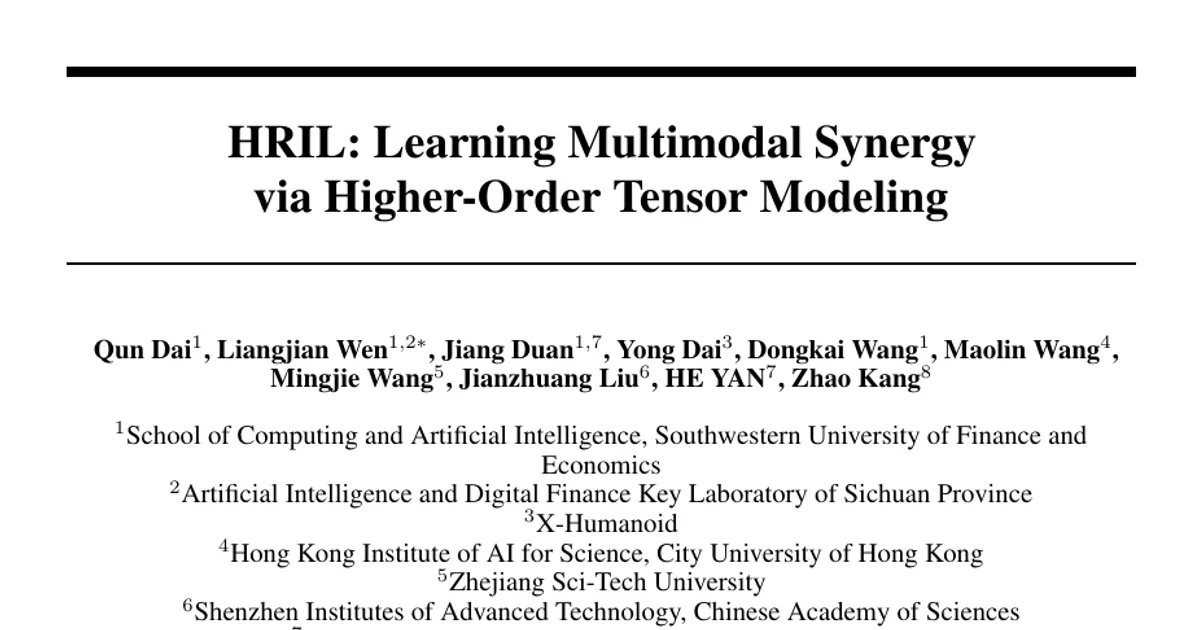 HRIL: Learning Multimodal Synergy via Higher-Order Tensor Modeling