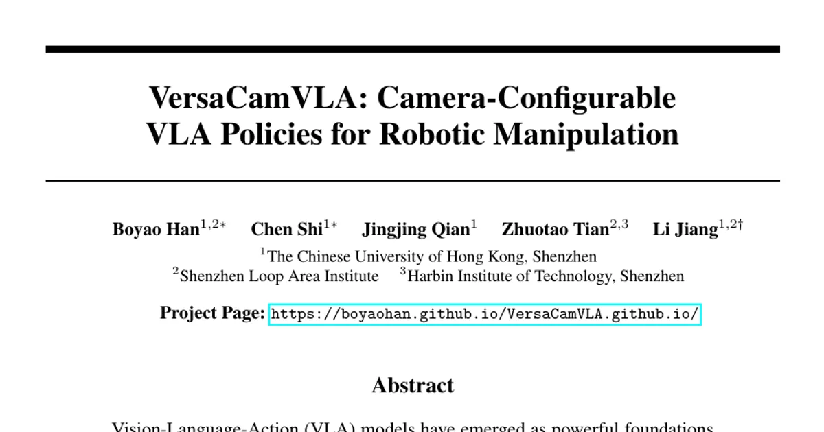 VersaCamVLA: Camera-Configurable VLA Policies for Robotic Manipulation