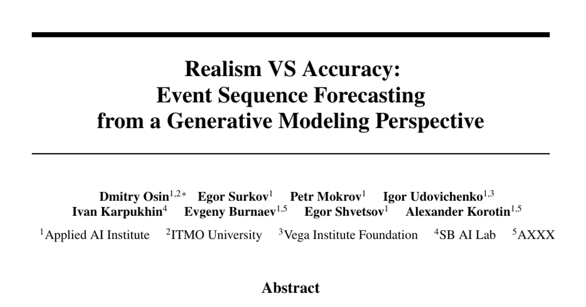 Realism VS Accuracy: Event Sequence Forecasting from a Generative Modeling Perspective