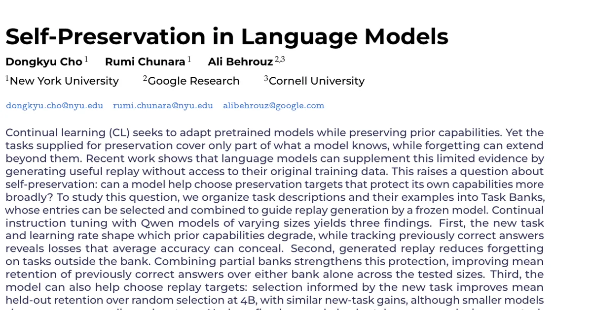 Self-Preservation in Language Models