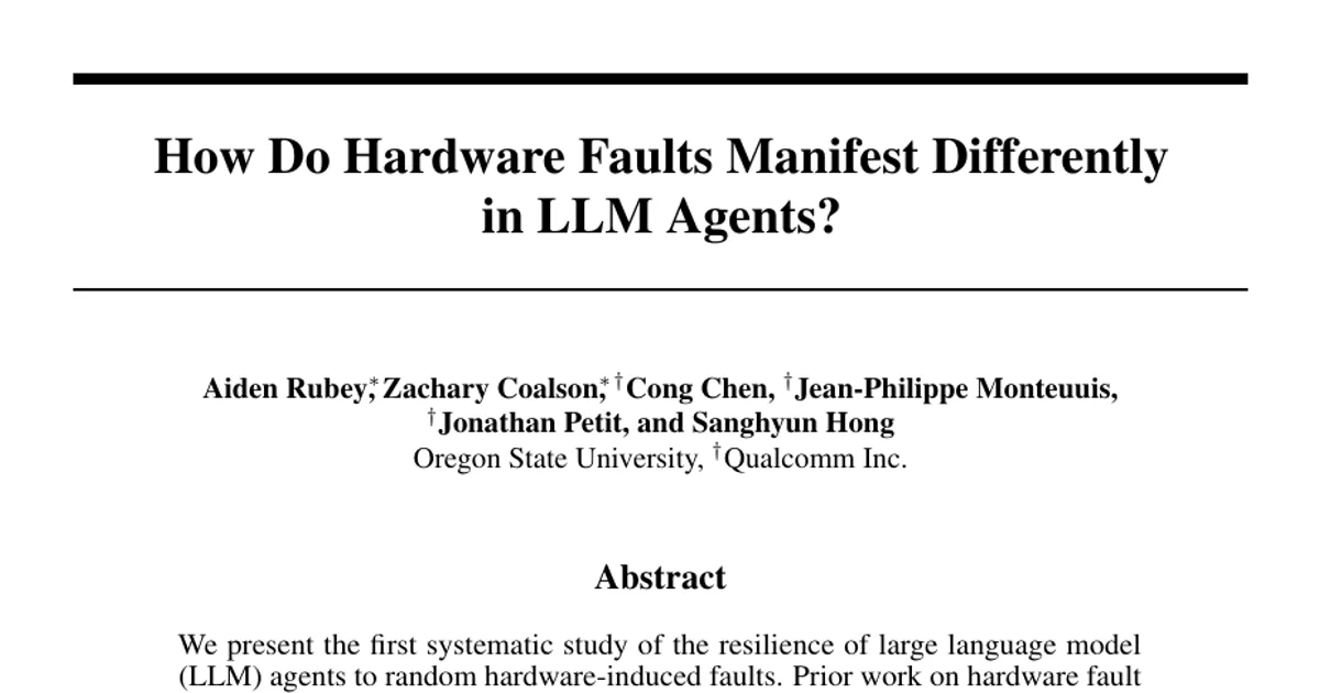 How Do Hardware Faults Manifest Differently in LLM Agents?