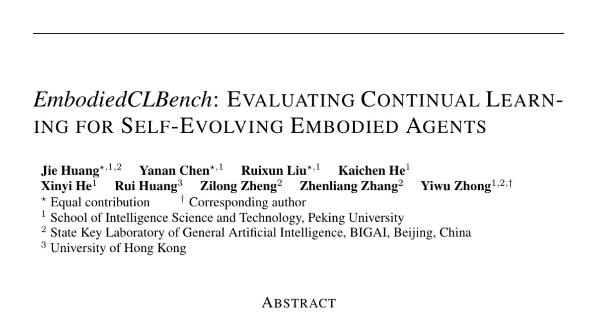 EmbodiedCLBench: Evaluating Continual Learning for Self-Evolving Embodied Agents
