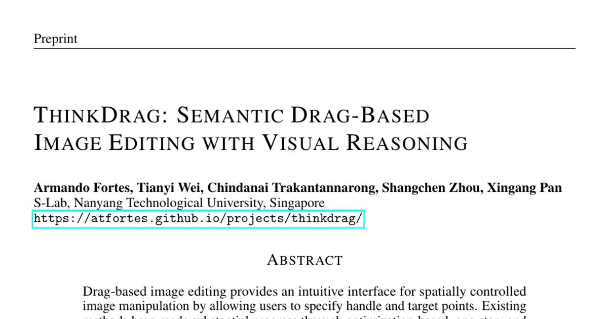 ThinkDrag: Semantic Drag-Based Image Editing with Visual Reasoning