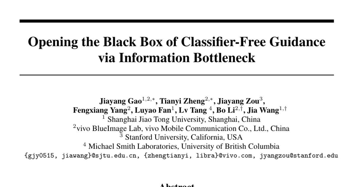 Opening the Black Box of Classifier-Free Guidance via Information Bottleneck