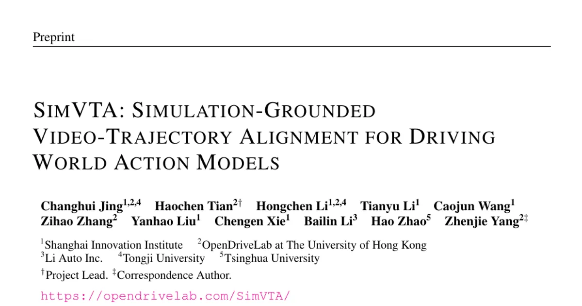 SimVTA: Simulation-Grounded Video-Trajectory Alignment for Driving World Action Models