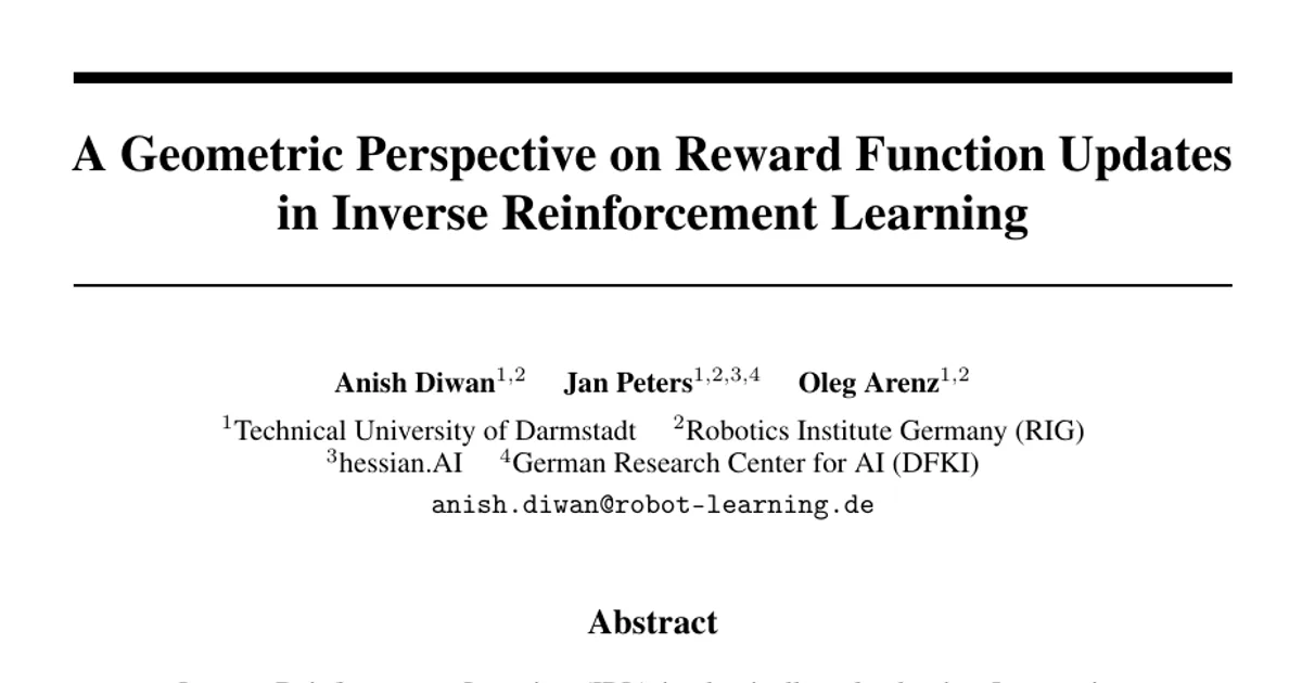 A Geometric Perspective on Reward Function Updates in Inverse Reinforcement Learning
