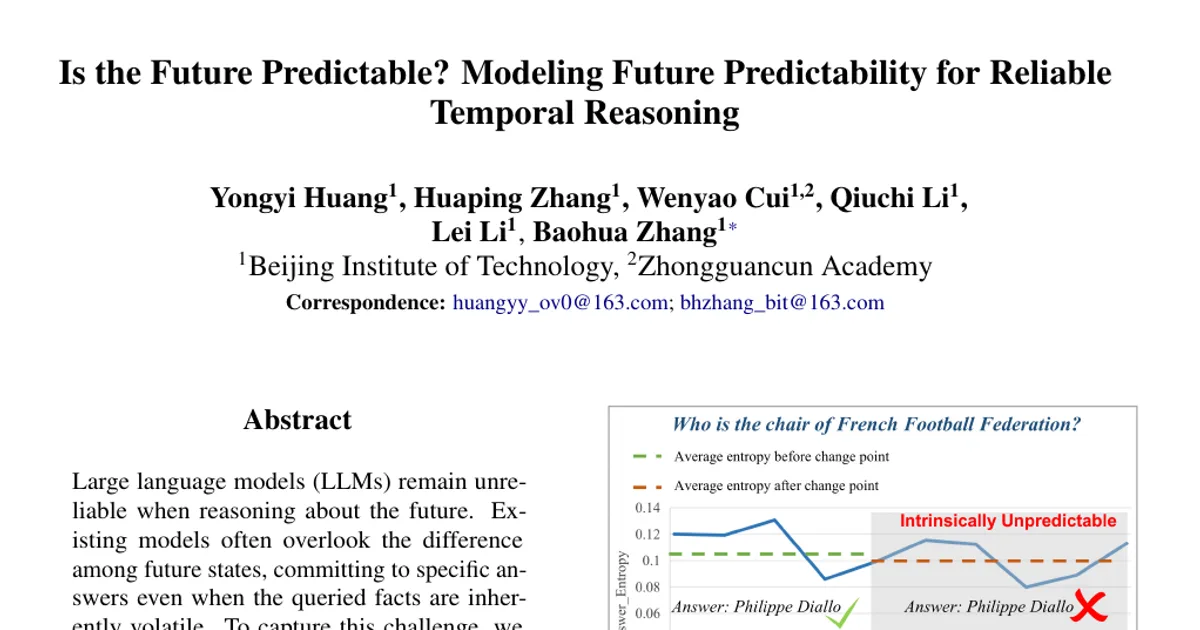 Is the Future Predictable? Modeling Future Predictability for Reliable Temporal Reasoning