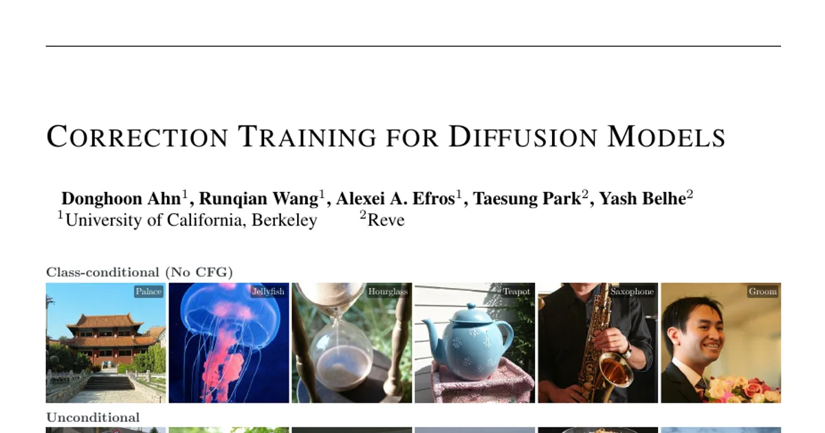 Correction Training for Diffusion Models