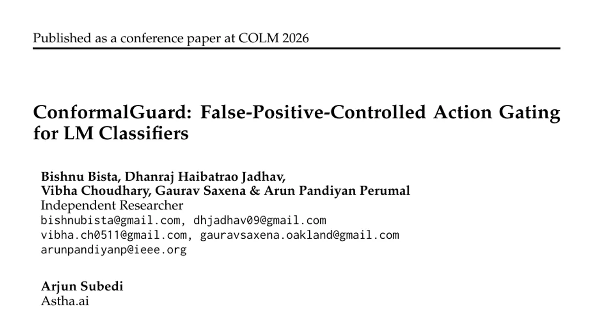 ConformalGuard: False-Positive-Controlled Action Gating for LM Classifiers
