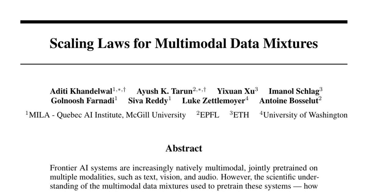 Scaling Laws for Multimodal Data Mixtures