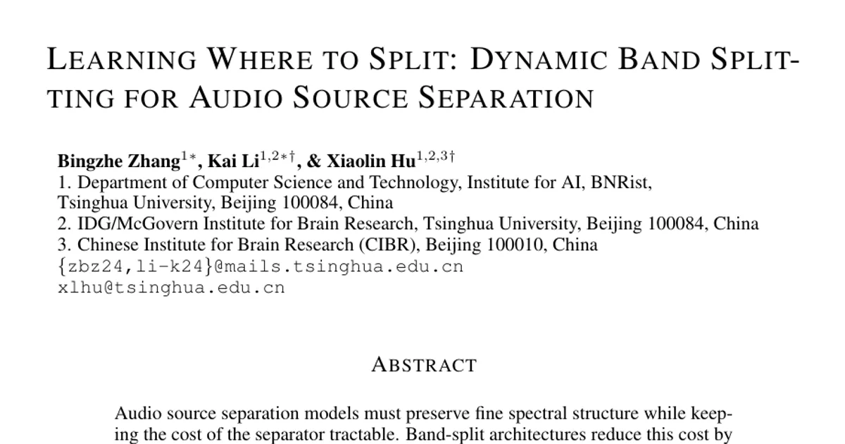 Learning Where to Split: Dynamic Band Splitting for Audio Source Separation