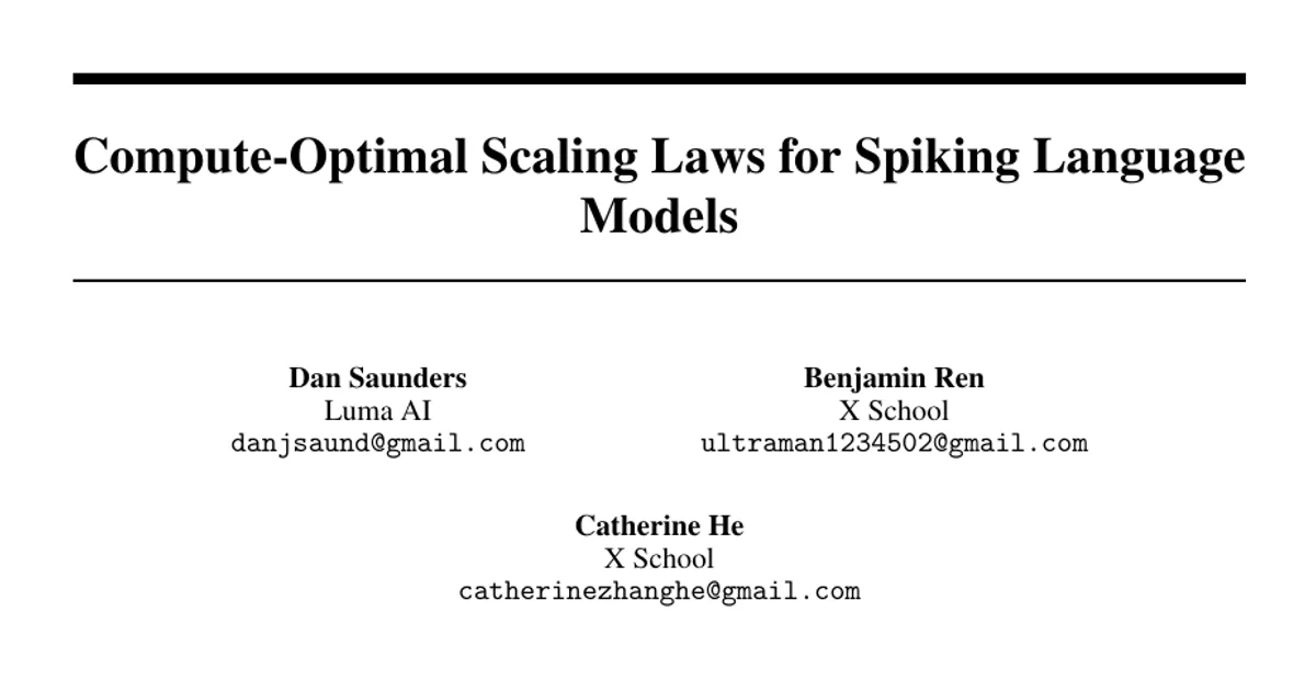 Compute-Optimal Scaling Laws for Spiking Language Models