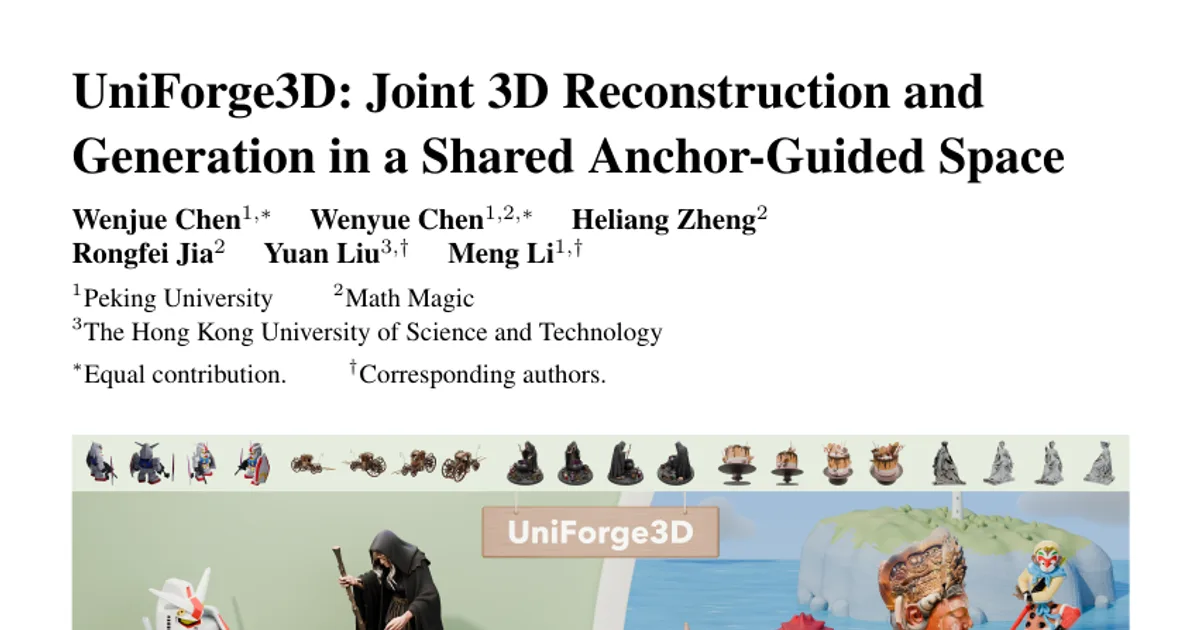 UniForge3D: Joint 3D Reconstruction and Generation in a Shared Anchor-Guided Space