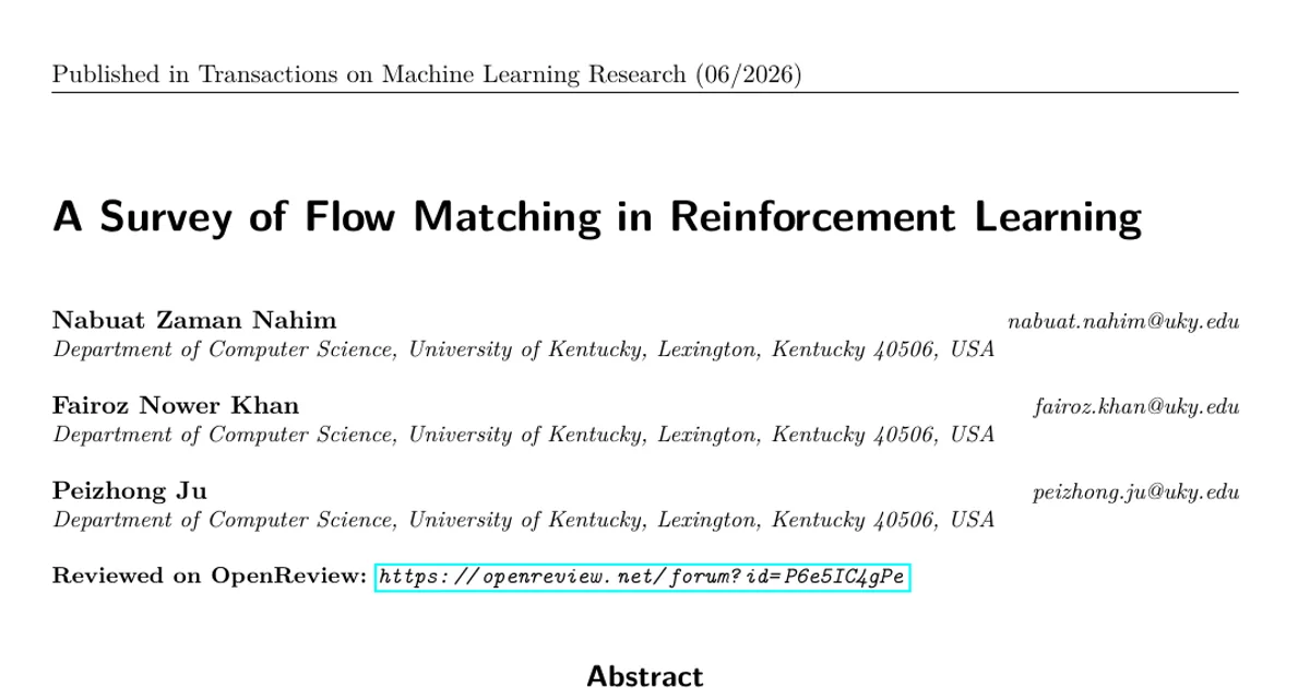 A Survey of Flow Matching in Reinforcement Learning