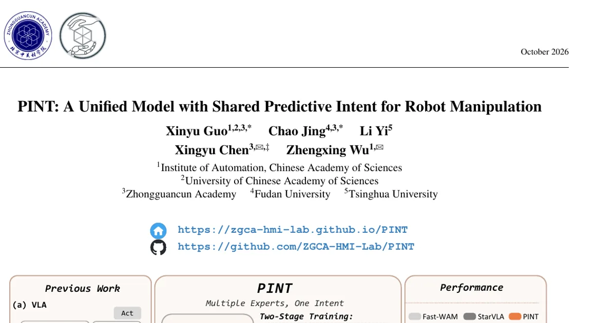 PINT: A Unified Model with Shared Predictive Intent for Robot Manipulation