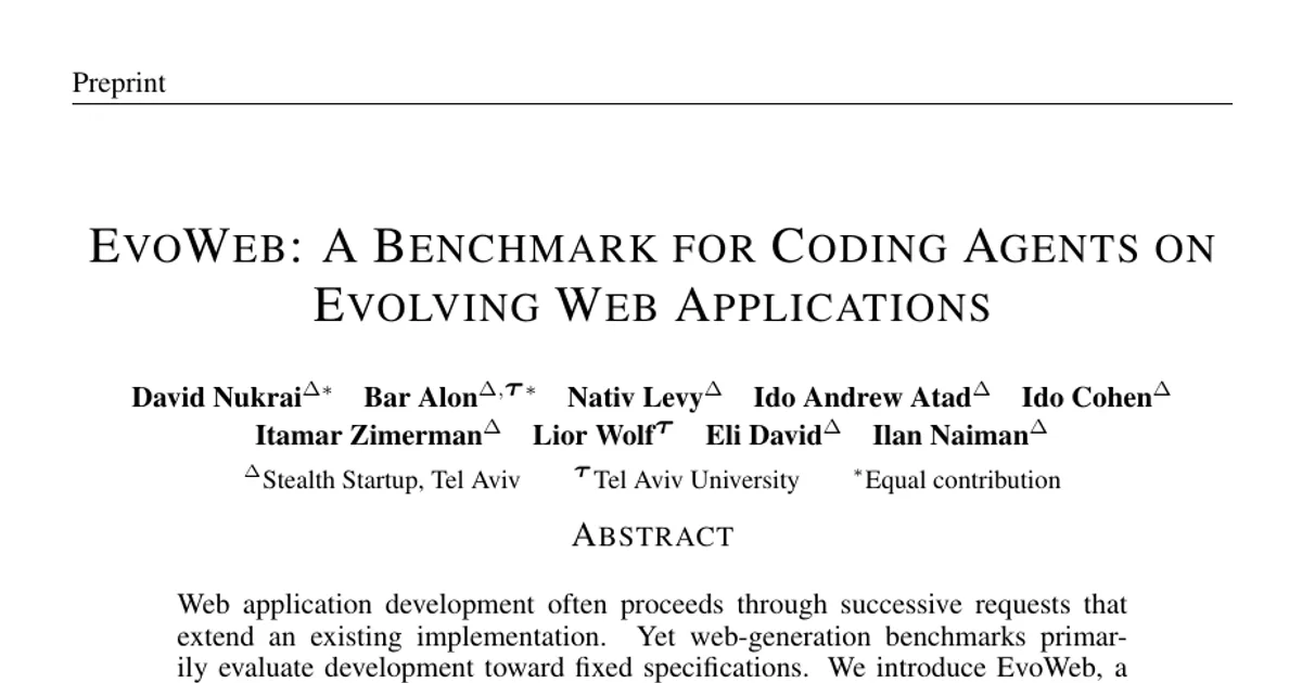 EvoWeb: A Benchmark for Coding Agents on Evolving Web Applications