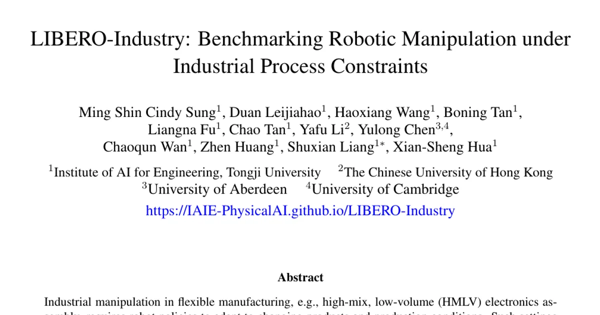 LIBERO-Industry: Benchmarking Robotic Manipulation under Industrial Process Constraints