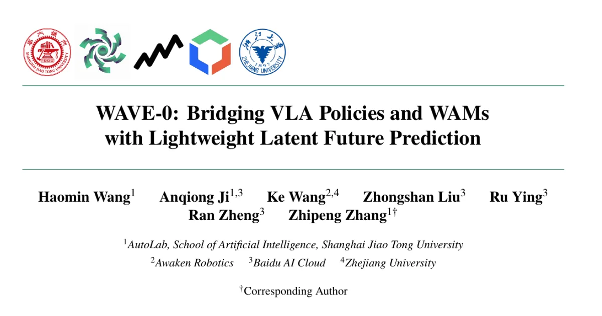 WAVE-0: Bridging VLA Policies and WAMs with Lightweight Latent Future Prediction
