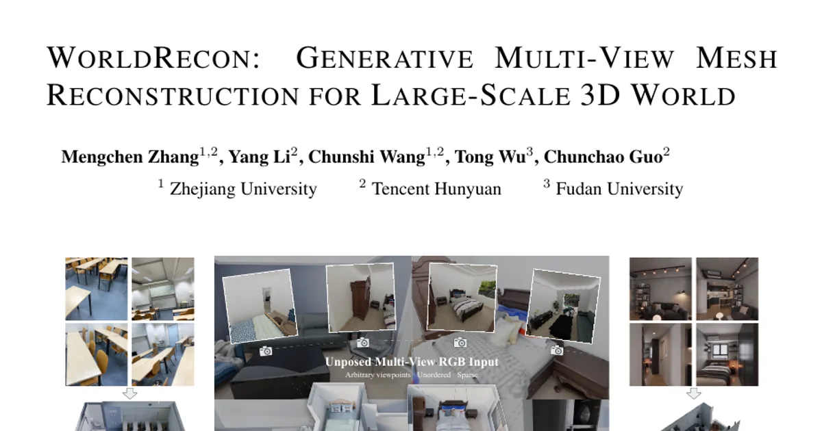 WorldRecon: Generative Multi-View Mesh Reconstruction for Large-Scale 3D World