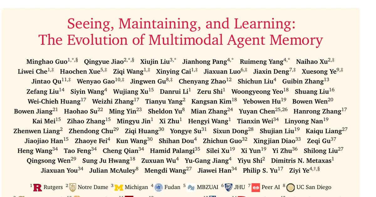 Seeing, Maintaining, and Learning: The Evolution of Multimodal Agent Memory