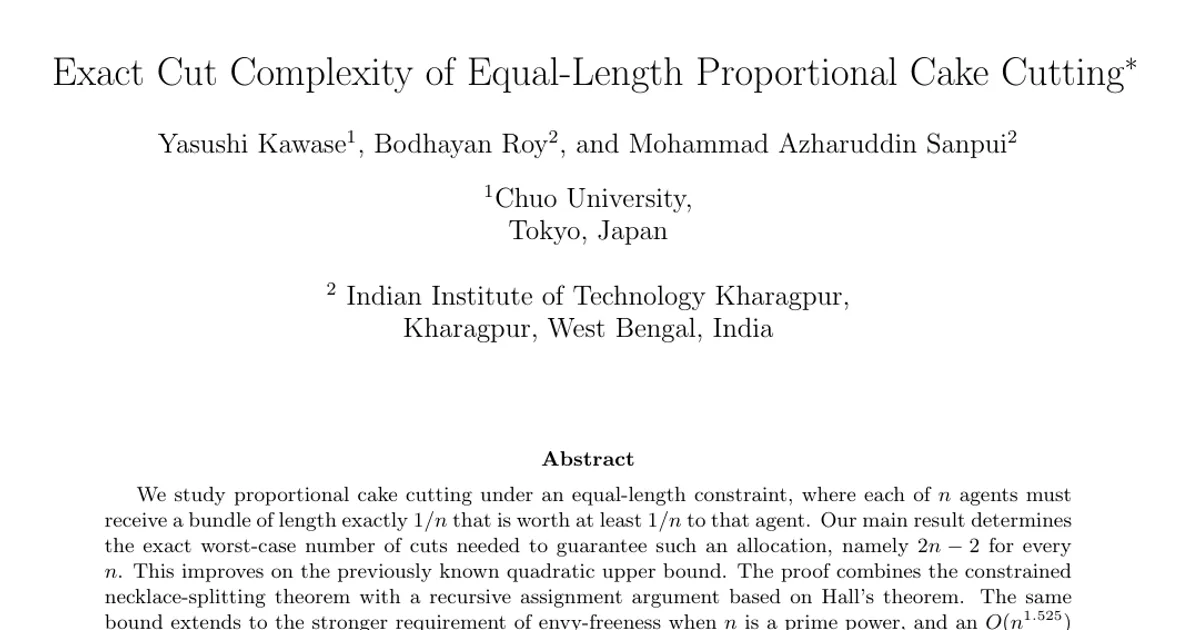 Exact Cut Complexity of Equal-Length Proportional Cake Cutting