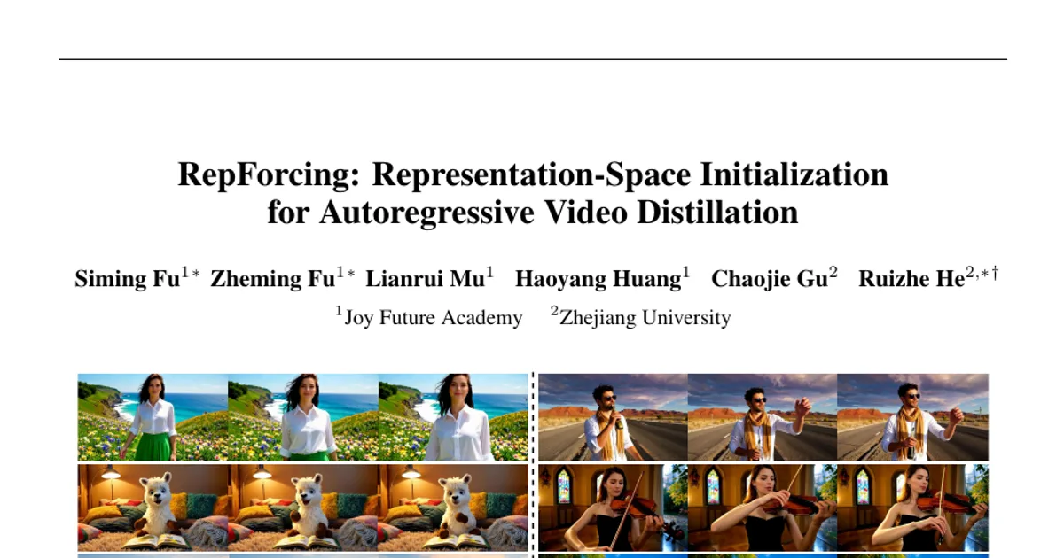 RepForcing: Representation-Space Initialization for Autoregressive Video Distillation