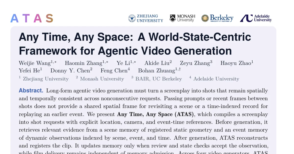 Any Time, Any Space: A World-State-Centric Framework for Agentic Video Generation